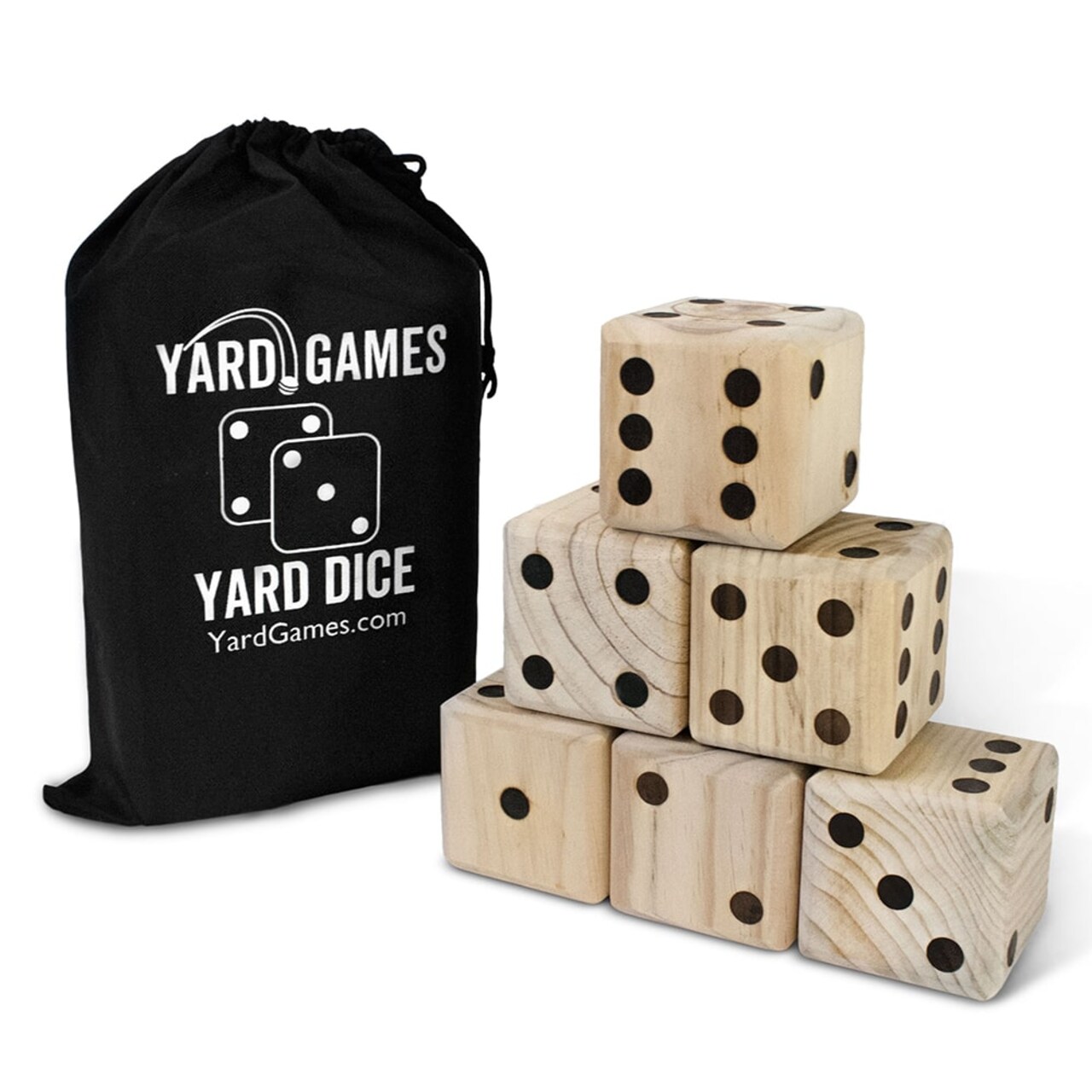 Yard Games Giant Outdoor Backyard Playing Throwing Dice Set of 6 with Pouch